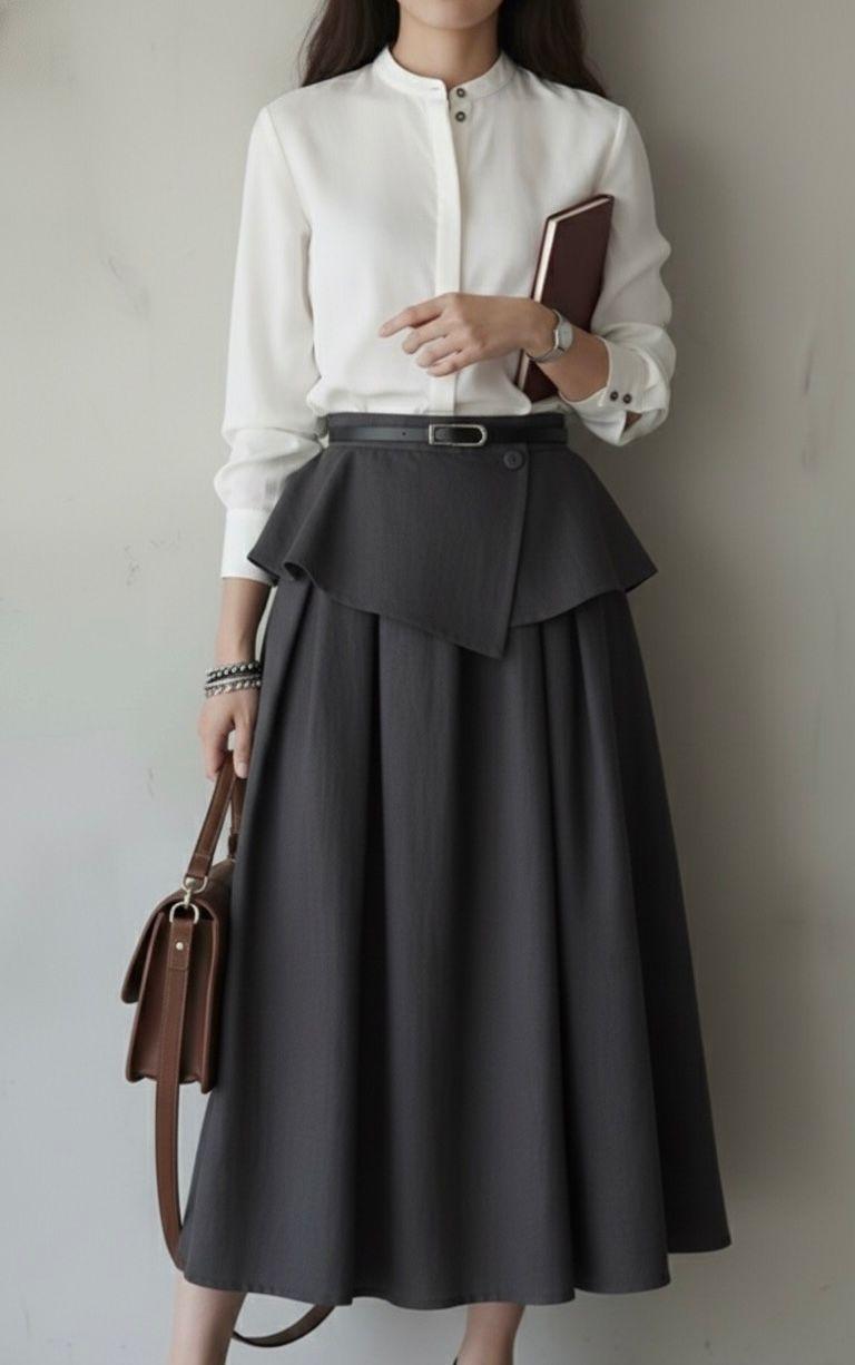 Charcoal Flare A-Line Ensemble